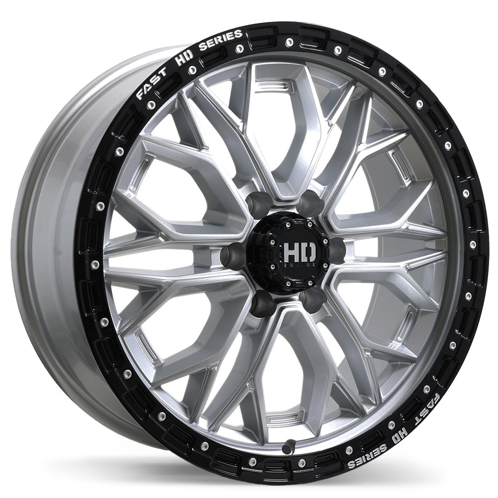 Fast HD Muramasa Gloss Silver with Black Lip 20x9 +30 6x139.7mm 95.1mm