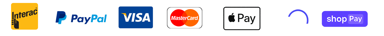 PayPal, Visa, Mastercard, Apple Pay, Affirm and Shop Pay